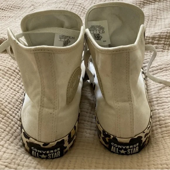 White Leopard Custom High Top Converse - Picture 3 of 5